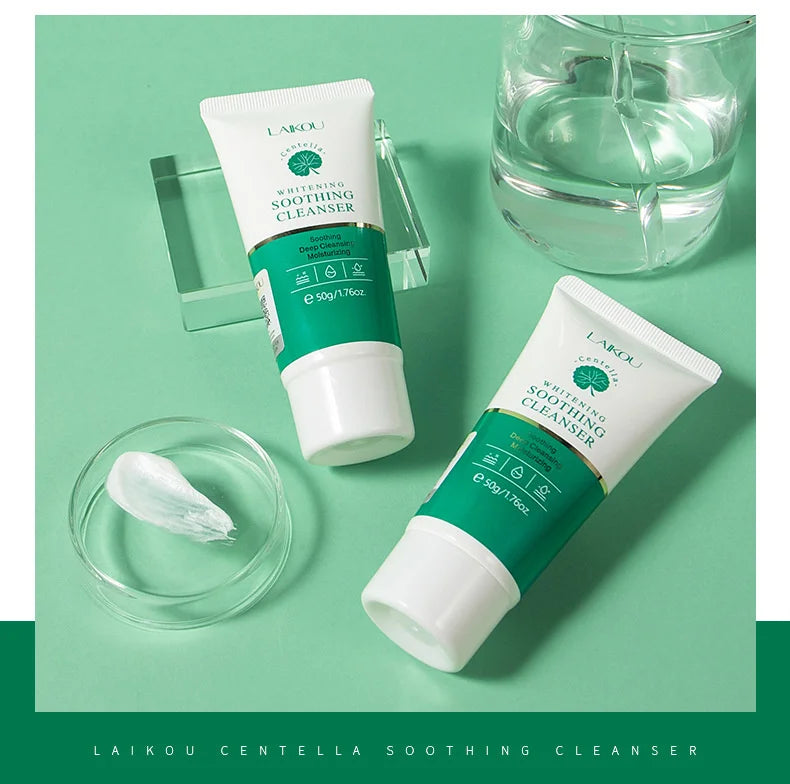LAIKOU Centella Soothing Facial Cleanser Amino Acid BlackHead Remove Oil-Control Moisturizing Soften Face Skin Care Products