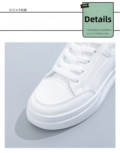 Outdoor Women Walking Shoes Skateboarding Shoes Women Sneakers PU Leather Lace-Up Breathable Jogging Casual Sneakers De Mujer