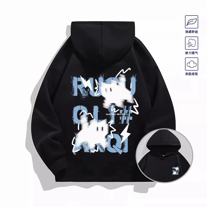 2026 Trendy _Haze Blue_ Cat Hoodie - Both Men's and Women's Spring_Autumn Multi-Purpose Coat - Cool Fashion Item