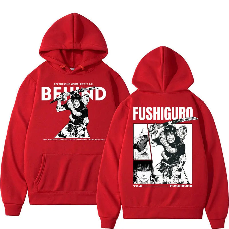 Anime Jujutsu Kaisen Fushiguro Toji Retro Hoodies Men's Harajuku Vintage Manga Long Sleeve Fleece Loose Fashion Casual Tracksuit