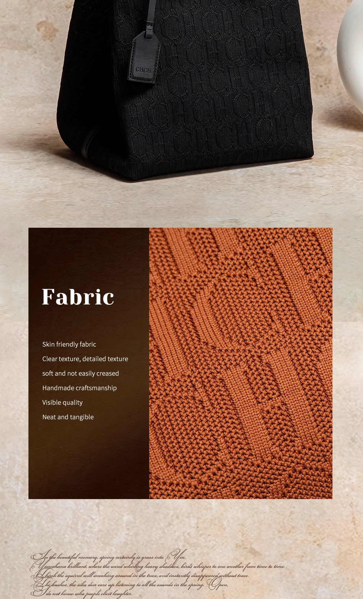 Large Capacity Tote Bag - Black Knitted Shopping Bag 27x20x28cm Durable Polyester