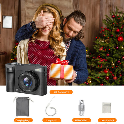 Digital Camera - 16X Optical Zoom Flip Screen Camera with 32GB Micro SD Card for Beginners