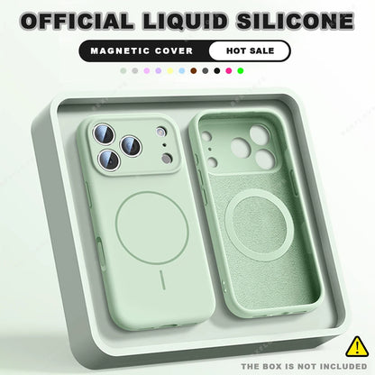 Liquid Silicone Magnetic Phone Case - iPhone 16E1112131617 Pro Max  Air 151416 Plus MagSafe Cover - ZOOMNSTORE