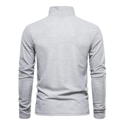 AIOPESON 2023 New Men's Deer Embroidery Polo Shirts Solid Color Long Sleeve Social Business Male