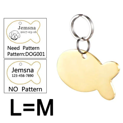 Dog ID Tag Free Engraving Name Tel Cat Collar Harness Pendant Clothes Accessories For Pet Custom Puppy Kitten Leash Pet Supplies