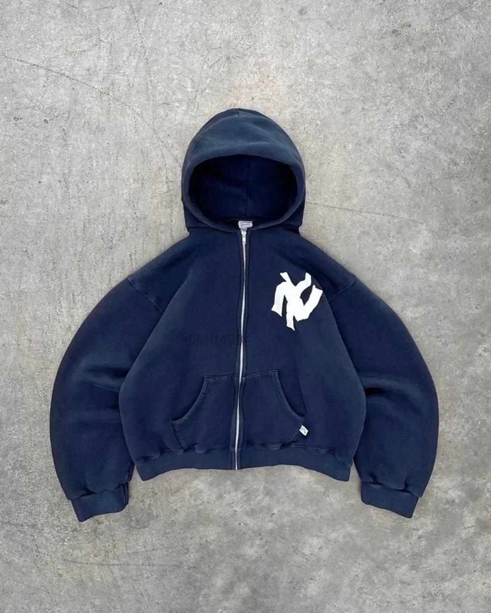 Y2K Harajuku Fashion Letter Pattern Printed Hooded Sweatshirt Hip Hood Casual Loose Men and Women Oversized Zipper Sweatshirt