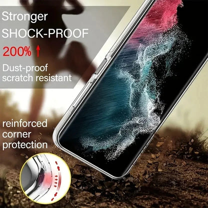 Clear 360 Full Wrap Phone Case for Samsung Galaxy S26 S25 Ultra S24 S23 S22 S21 Transparent Back Cover
