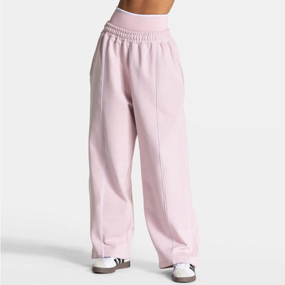LOGO Loose Yoga Pants - Fashionable and Comfortable Casual Straight Yoga Pants with High Elasticity Fitness and Sports Pants