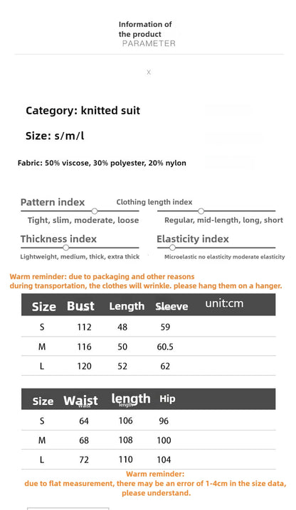2025 New Trendy Autumn Winter Zip Up Knit Pants Set Women's Trendy Slim Fit Cardigan Pants Chic Commuting Sweater Outfit