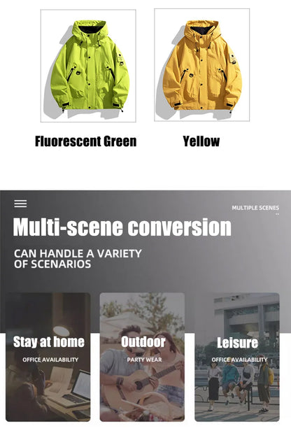 Men Women Waterproof Hiking Jacket Windproof Camping Windbreakers Oilproof Fishing Trekking Jacket Autumn Spring Sport Rain Coat