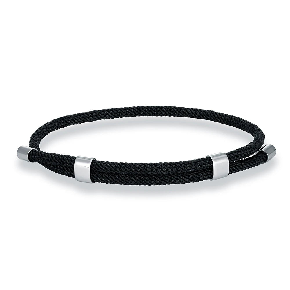 MKENDN Simple Style Men Women Bracelet 3mm Durable Marine Rope With Polished Steel Closure Jewelry Summer Beach Gifts