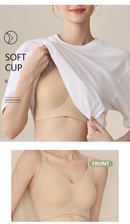 FallSweet Women Push-Up Seamless Bra Plus Size Wireless Bralette Adjust Straps Full Cup Breathable Lingerie Intimates Underwear