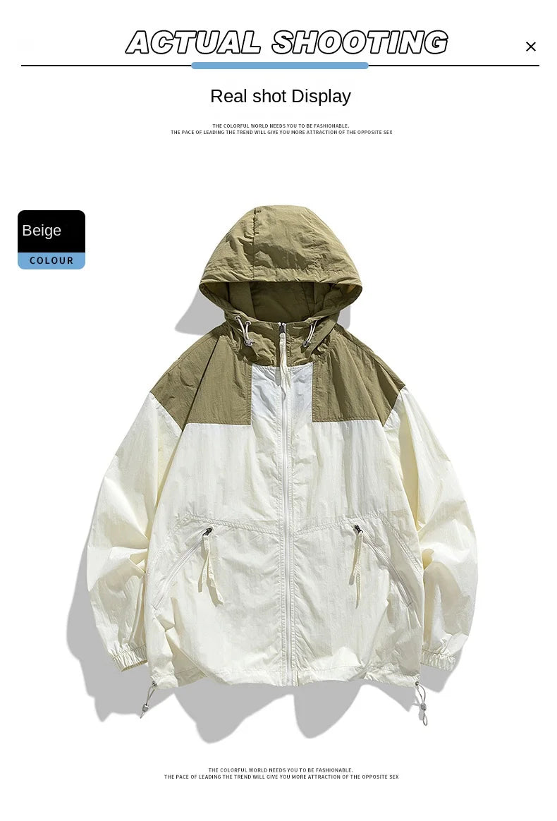 Summer New Hong Kong Style Couple Style Japanese and Korean Versatile Sunscreen Clothing Fashion Trend Versatile Outdoor Couple