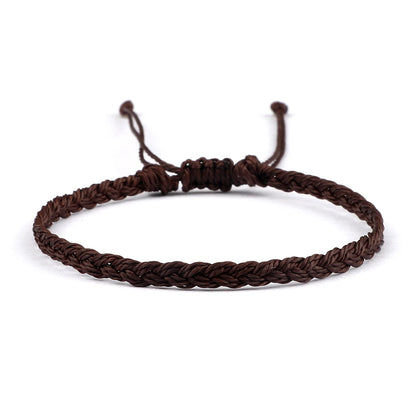 Handmade Braided Bracelets - Adjustable Waxed Thread Charm Jewelry for Men  Women
