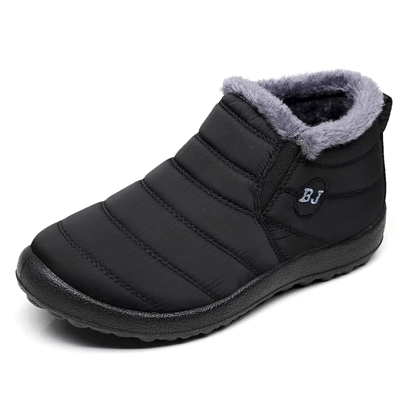 Women Winter Boots - Lightweight Waterproof Ankle Snow Boots With Plush Lining