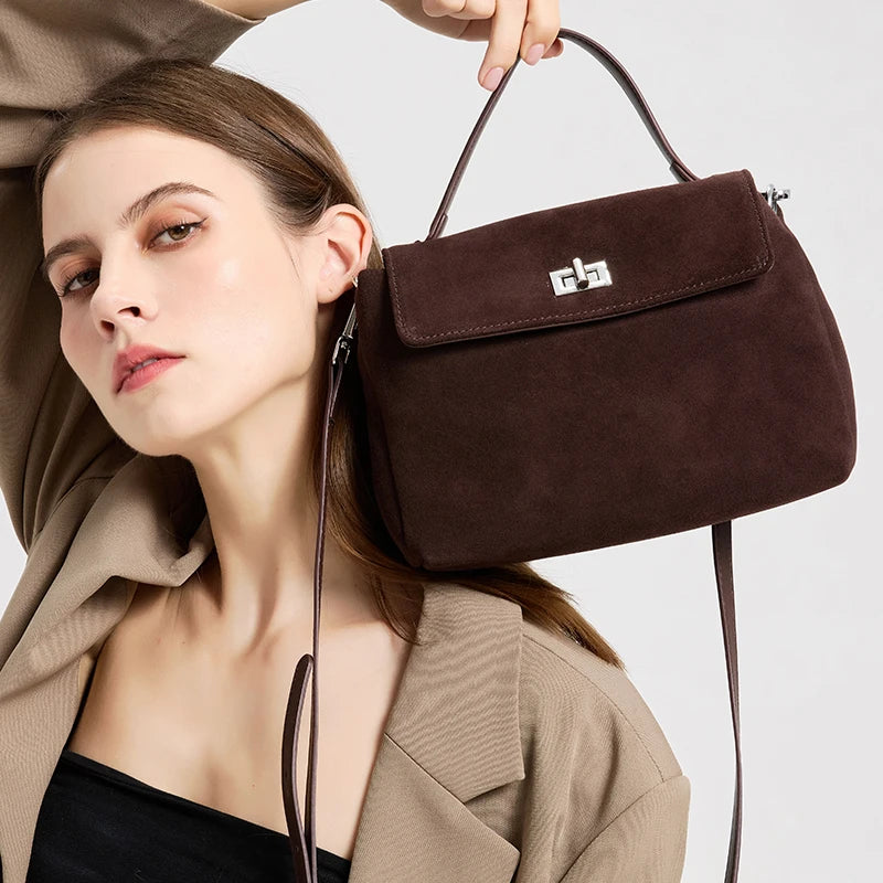 Genuine Leather Crossbody - Women's Soft Leather Messenger Bag With Zipper Closure