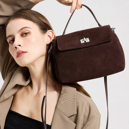 Genuine Leather Crossbody - Women's Soft Leather Messenger Bag With Zipper Closure