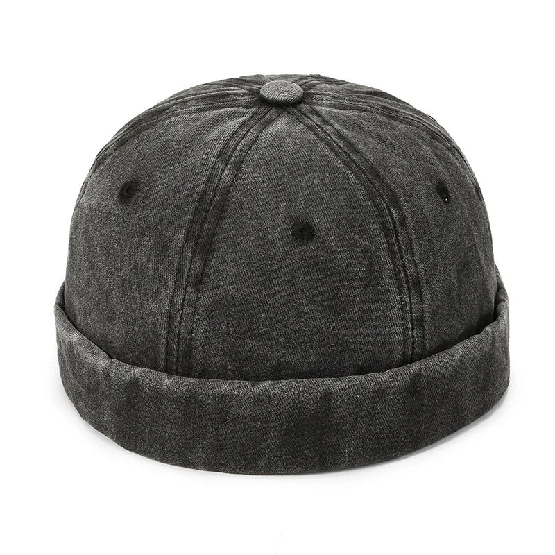 Denim Docker Cap – Brimless Sailor Beanie, Adjustable