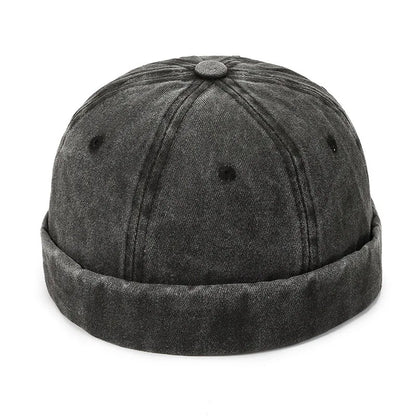 Denim Docker Cap – Brimless Sailor Beanie, Adjustable