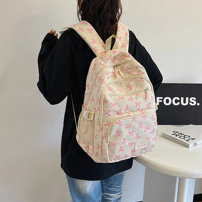 Bow Print Backpack Set - 3 Pcs with Crossbody Bag  Small Purse for Kids - ZOOMNSTORE