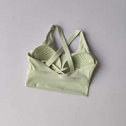Seamless Sports Bra - Breathable Push Up Running Fitness Crop Top With Rear Buckle