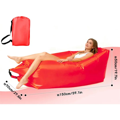Portable Air Sofa Waterproof Fast Inflatable Lounger for Beach Camping Picnic Lightweight Durable Lazy Couch with Carry Bag
