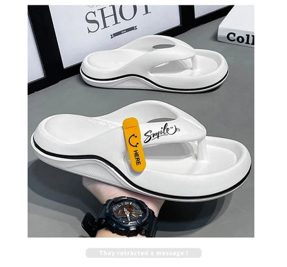 New Man Women Slippers Flip Flops Indoor Outdoor Beach Sandals Super Soft Bottom Slides Non-slip Thick Soled Men Slippers