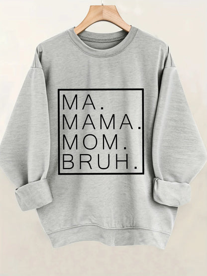 Women's Autumn and Winter Loose Casual Comfortable Letter Printed Thick Long-Sleeved Round Neck Hoodie Pullover