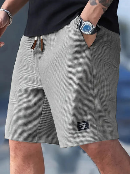 Men's Summer Casual Sports Shorts Plaid Checkered Loose Knee Length Shorts American Fashion Sports Street Shorts