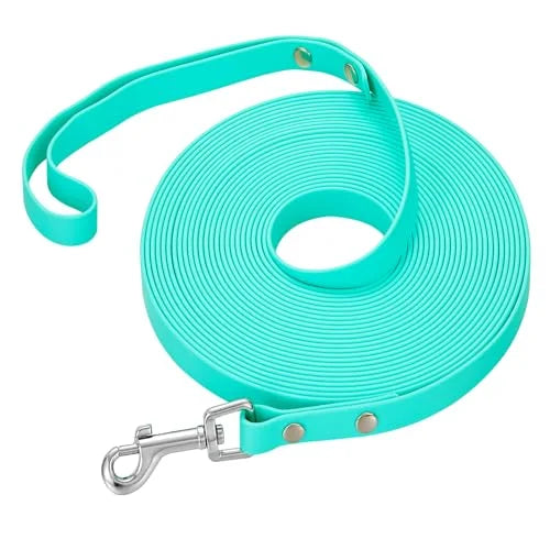 Dog Leash Waterproof Training Recall Long PVC Pet Leashes Durable Easy Clean 3M 5M 10M 15M Great for Training Beach Yard Play