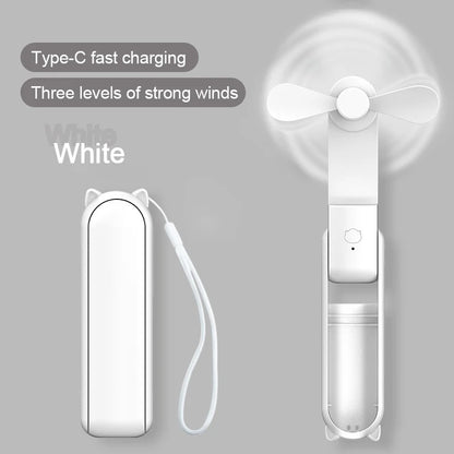 Foldable Small Fan Portable and high-power Hand Held Portable Mini Fan Rechargeable Hand USB Charge Fan