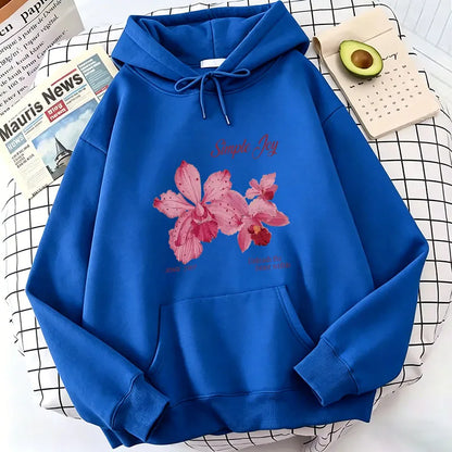 Harajuku Graphic Pullover Flower Design Hooded Sweatshirt Cute Hoody Spring Casual Hoodies Pullover Hooded Daily