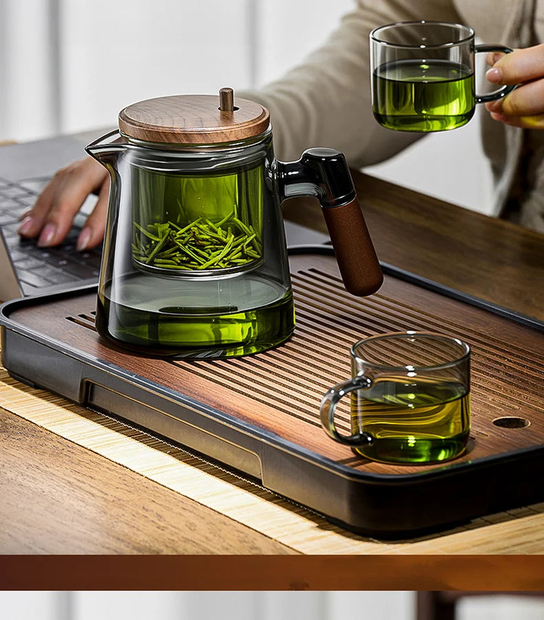 Large Capacity Dividing Teacup with Removable Glass Inner Tank - Tea Ceremony Water Separation Filter