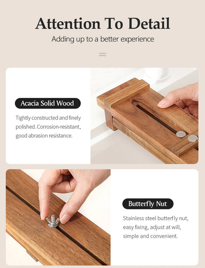 Knife Sharpening Block - Adjustable Acacia Wood Whetstone Holder for Kitchen Knives