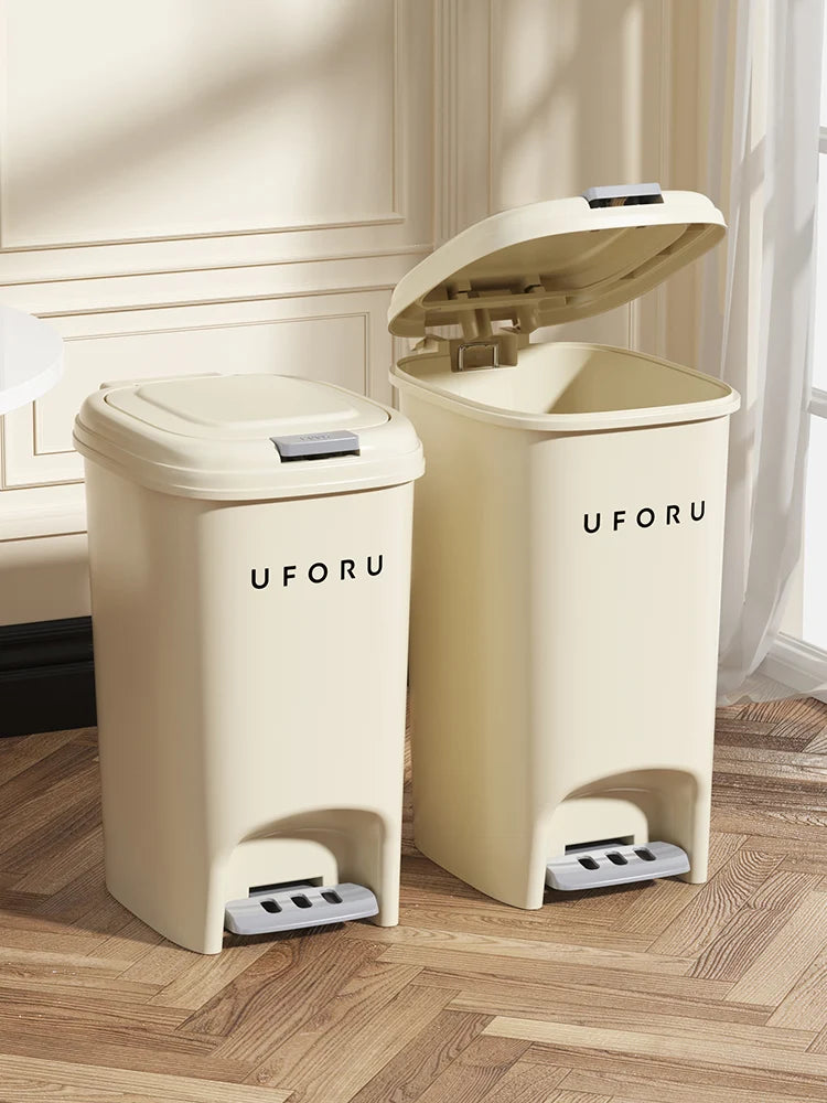 Double Pedal Trash Can 10L20L - Large Capacity Foot-Push Bin for Kitchen Bathroom Living Room