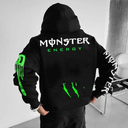 Monster Energy Hoodies – Charcoal Gray Streetwear Pullover For Men & Women