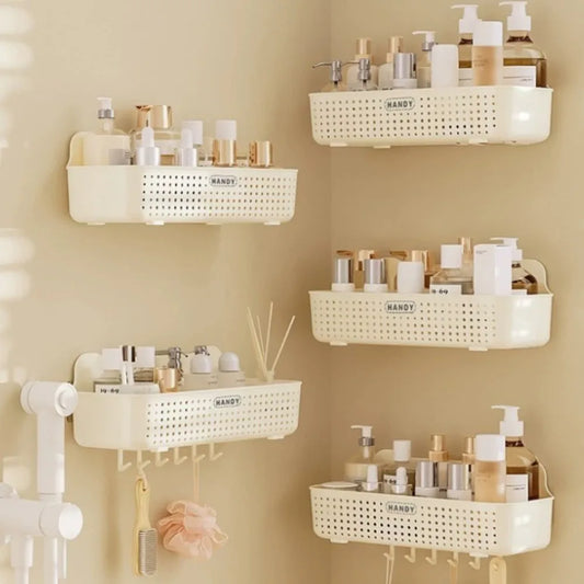Wall Mounted Toilet Storage Rack - No Drill Bathroom Vanity Organizer