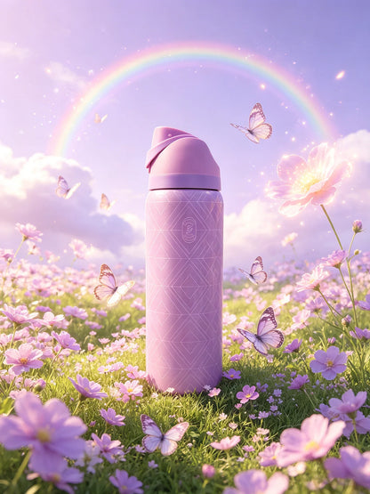 Owalaa pearlescent pink 32oz/945ml stainless steel insulated water bottle with straw,for daily sports outdoor,perfect gift