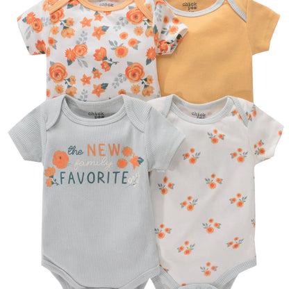 Baby Romper Onesies - Newborn Infant Bodysuit Set With Cartoon Animal Print