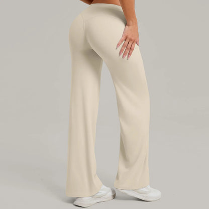 Pilates Straight Yoga Pants Versatile Loose High Waist Wide Leg Pants Women Running Push Up Sports Fitness Hip Show Pants Female