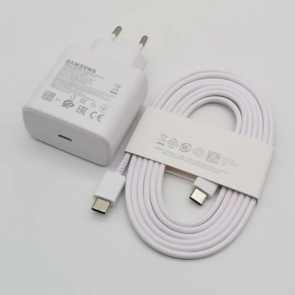 Samsung 45w Charger Super Fast Charge Adapter 1.8M Type C For Galaxy S24 S23 S22 S21 S20 Note 20 Ultra 10 Z Flip Fold 6 5 4 3 2 - ZOOMNSTORE