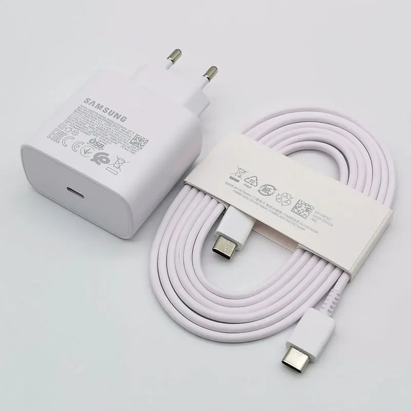 Samsung 45w Charger Super Fast Charge Adapter 1.8M Type C For Galaxy S24 S23 S22 S21 S20 Note 20 Ultra 10 Z Flip Fold 6 5 4 3 2 - ZOOMNSTORE