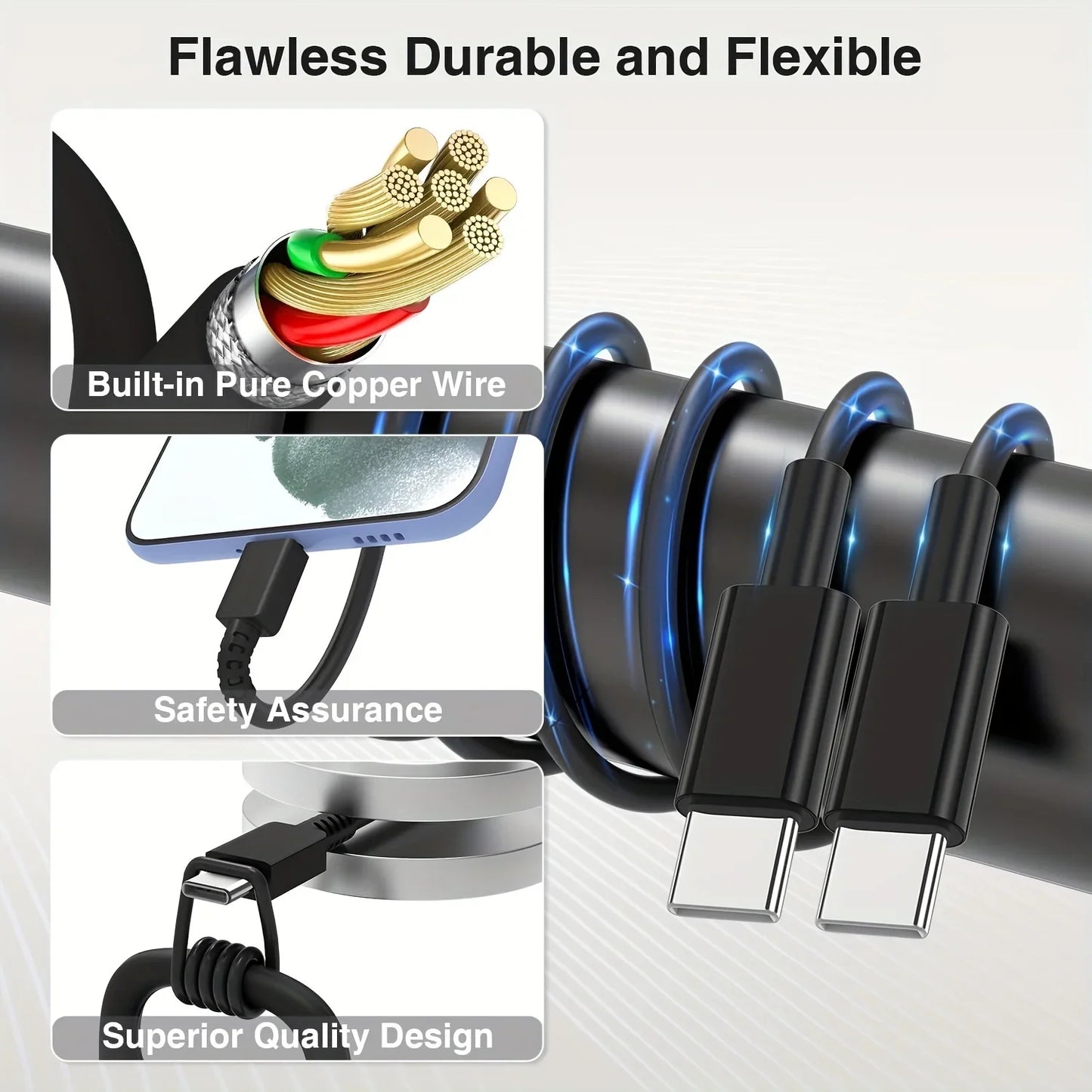 2Pack 45W For Samsung Super Fast Charger Block &6.6FT USBC Cable For Galaxy S24 Ultra/S24+/S23 S22 S21 Ultra/Plus, IPad Pro/Air - ZOOMNSTORE