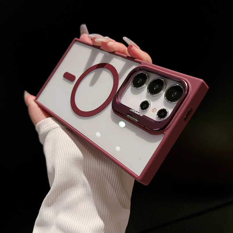 MagSafe Clear Case for Samsung Galaxy S25 S24 S23 S22 Ultra - Shockproof Magnetic Wireless Charging Cover - ZOOMNSTORE