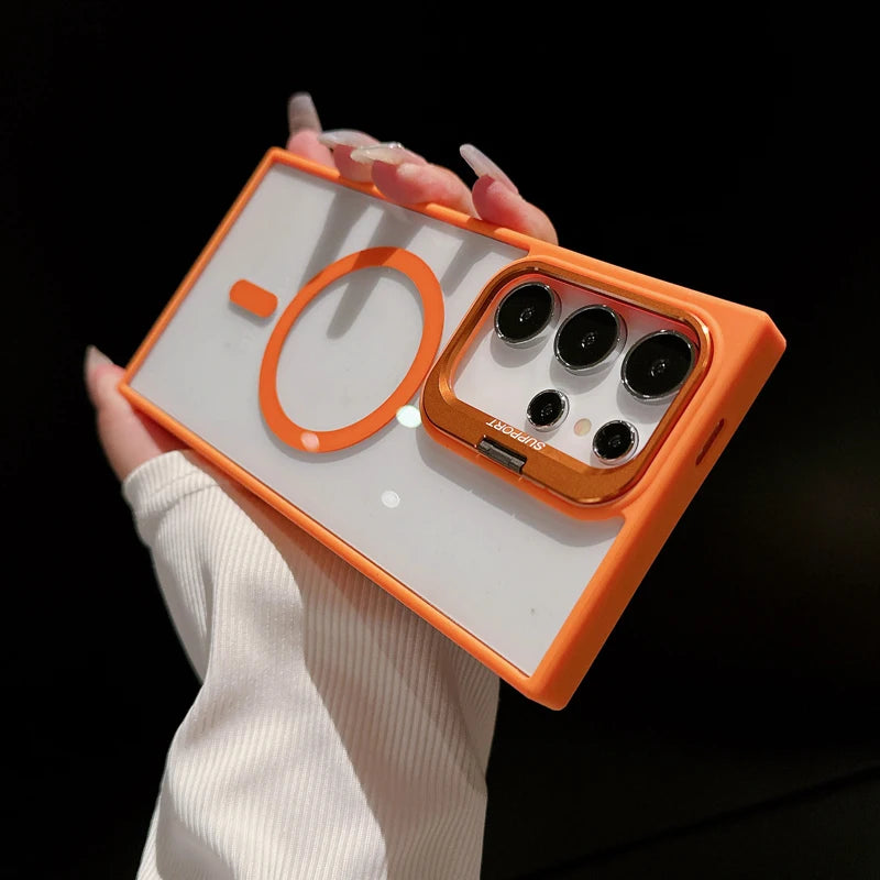 MagSafe Clear Case for Samsung Galaxy S25 S24 S23 S22 Ultra - Shockproof Magnetic Wireless Charging Cover - ZOOMNSTORE