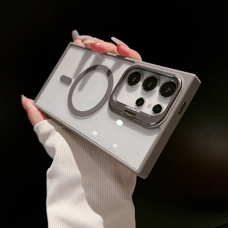 MagSafe Clear Case for Samsung Galaxy S25 S24 S23 S22 Ultra - Shockproof Magnetic Wireless Charging Cover - ZOOMNSTORE