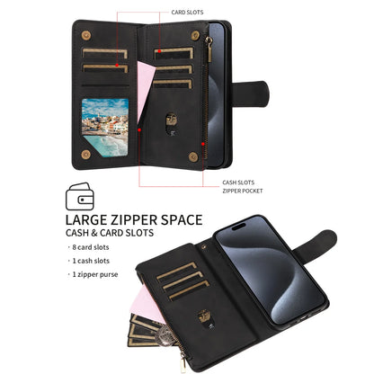 Samsung Galaxy Phone Case - Artificial Leather Clamshell Wallet for S24 S23 S22 S21 - ZOOMNSTORE
