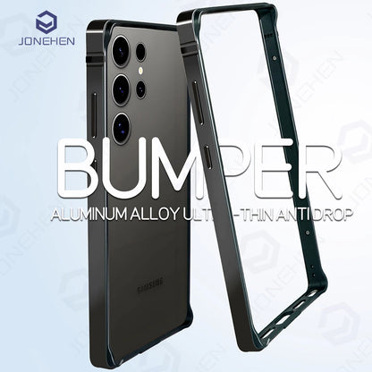 Luxury Aluminum Frame Case for Samsung Galaxy S25 Ultra  S24 Plus - Hybrid Silicone Bumper Protective Accessory - ZOOMNSTORE