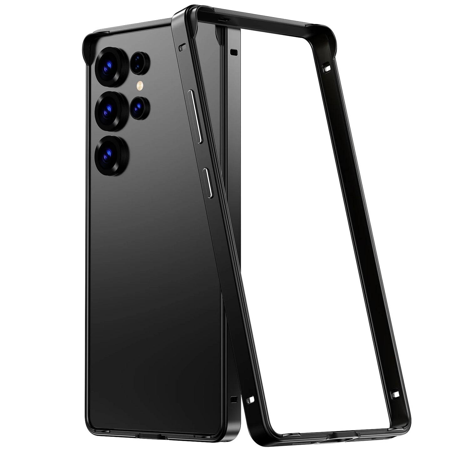 Luxury Aluminum Frame Case for Samsung Galaxy S25 Ultra  S24 Plus - Hybrid Silicone Bumper Protective Accessory - ZOOMNSTORE