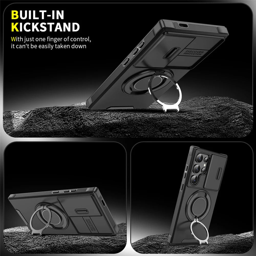 Magnetic Slide Camera Protection Phone Case for Samsung S21 S22 S23 S24 S25 Ultra FE A Series - ZOOMNSTORE